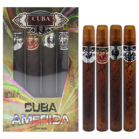 Cuba America 4-piece set with black bottle for daily wear and lasting freshness.