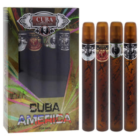Cuba America green bottle highlights fresh woody notes for daytime use.