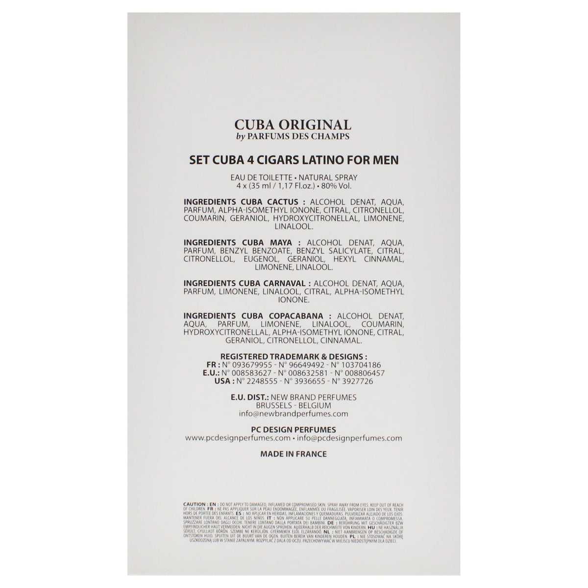 Cuba Latino 4-piece set packaging suitable for gifting