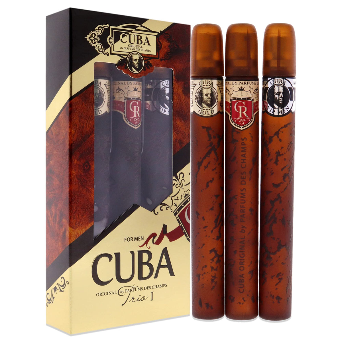 Cuba Trio Best 1 Gift Set VIP Royal design bottle close-up for upscale gifting.