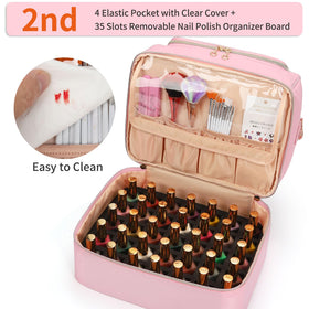 CUBETASTIC pink board with 10 slots keeps bottles visible and accessible.