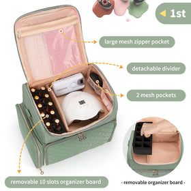 Cubetastic double-layer design for organized nail supplies and a lamp.
