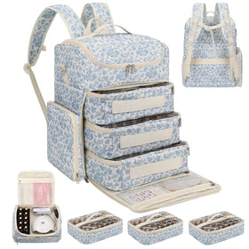 CUBETASTIC nail polish organizer backpack front view with spacious compartments for easy transport.