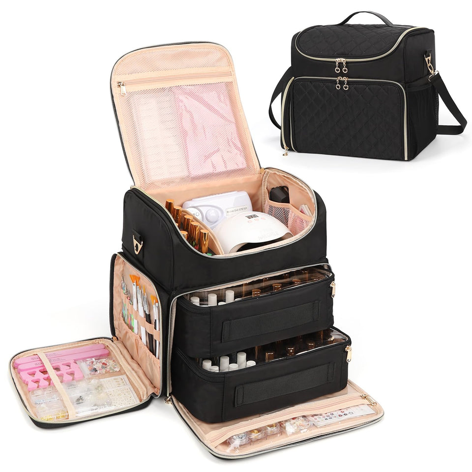 CUBETASTIC nail polish organizer bag front view for easy transport