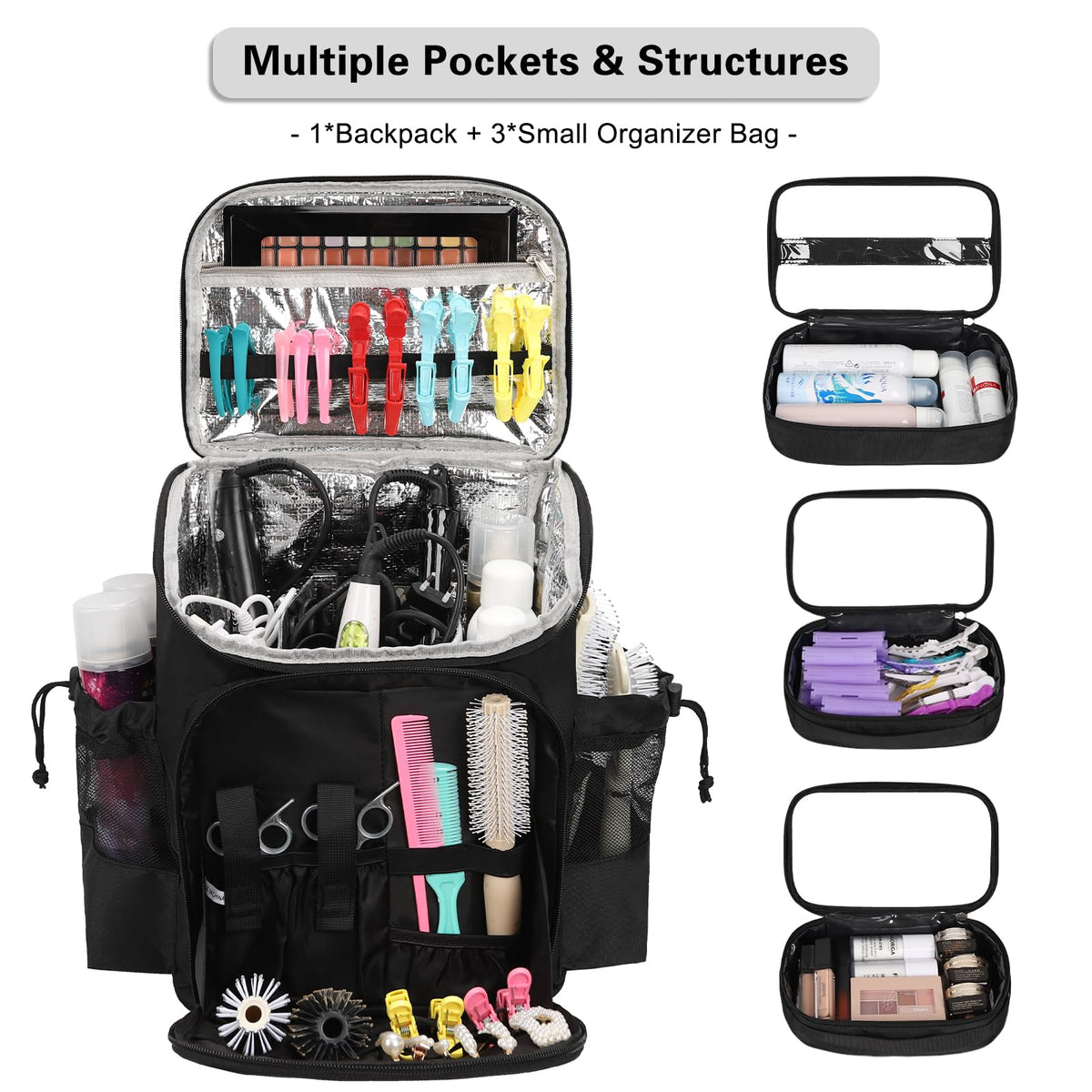 CUBETASTIC bag interior divider lets you customize space for clippers and brushes.