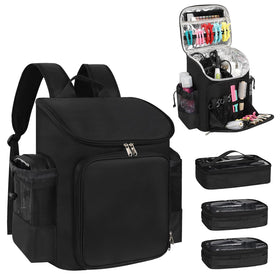 CUBETASTIC hairstylist travel backpack with main compartment keeps tools organized on the go.