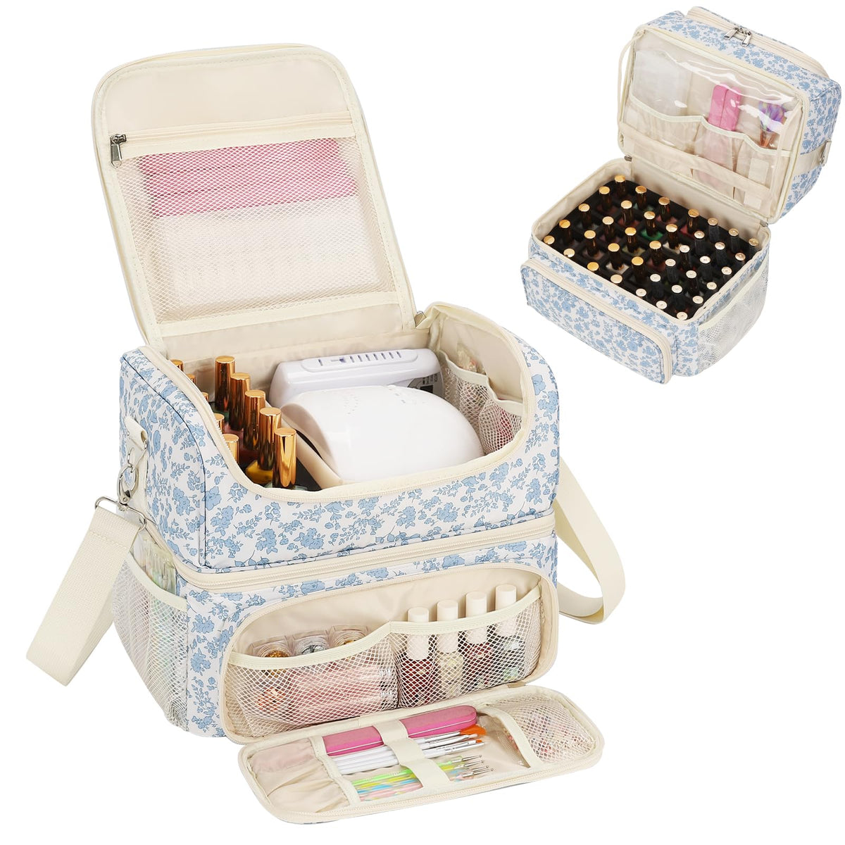 CUBETASTIC nail polish organizer displaying 48-bottle capacity for organized storage.
