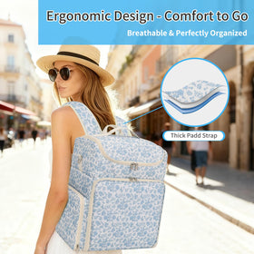 CUBETASTIC nail polish organizer backpack interior compartments for organized bottle storage and quick access.