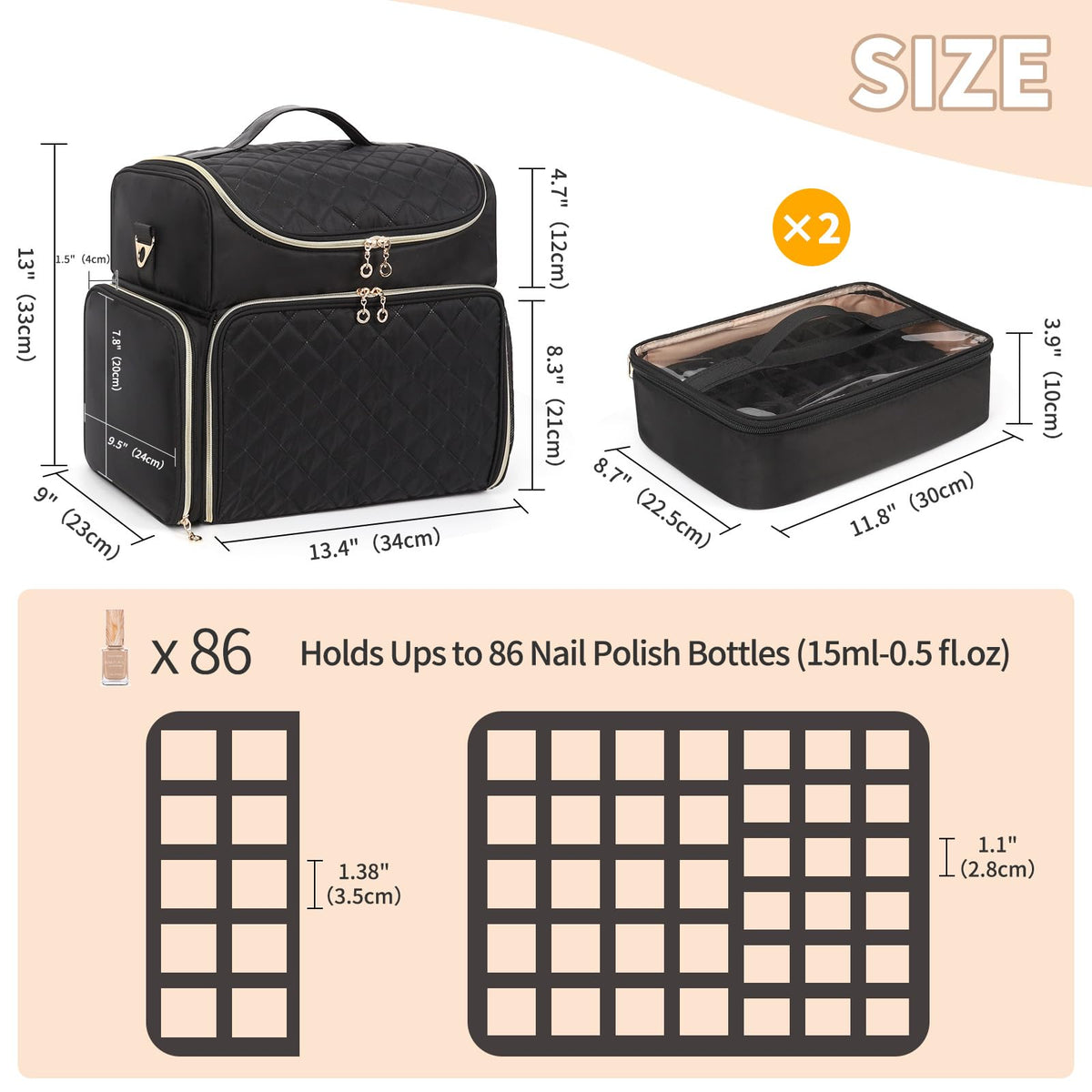CUBETASTIC organizer bag with reinforced carrying handle