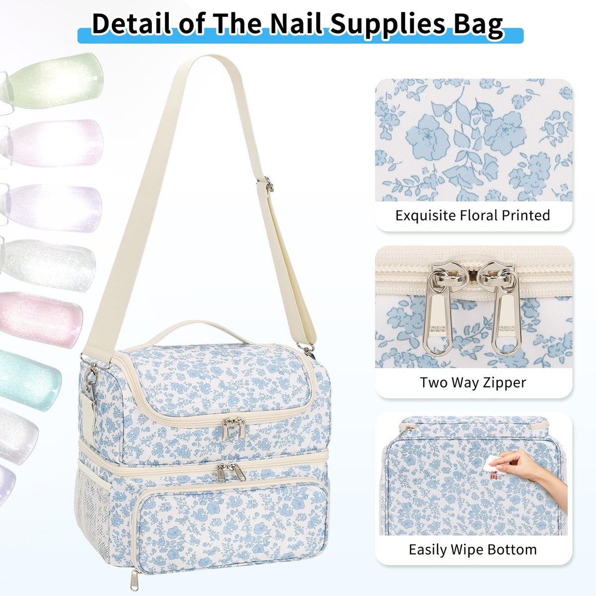 CUBETASTIC three carrying options support mobile nail tech setups and easy transport.