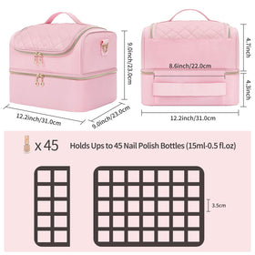 CUBETASTIC pink travel case keeps nail tech tools secure on the go.
