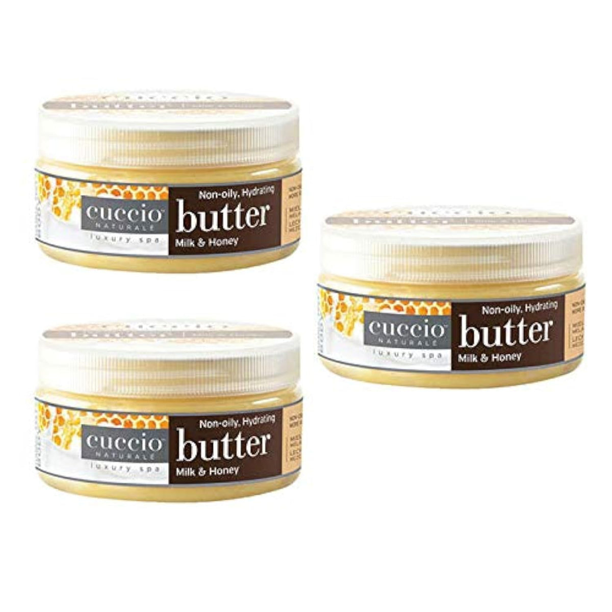 Cuccio Naturale Milk & Honey Lotion bottle showcases packaging and premium hydration.