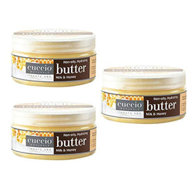 Cuccio Naturale Milk & Honey Lotion bottle showcases packaging and premium hydration.