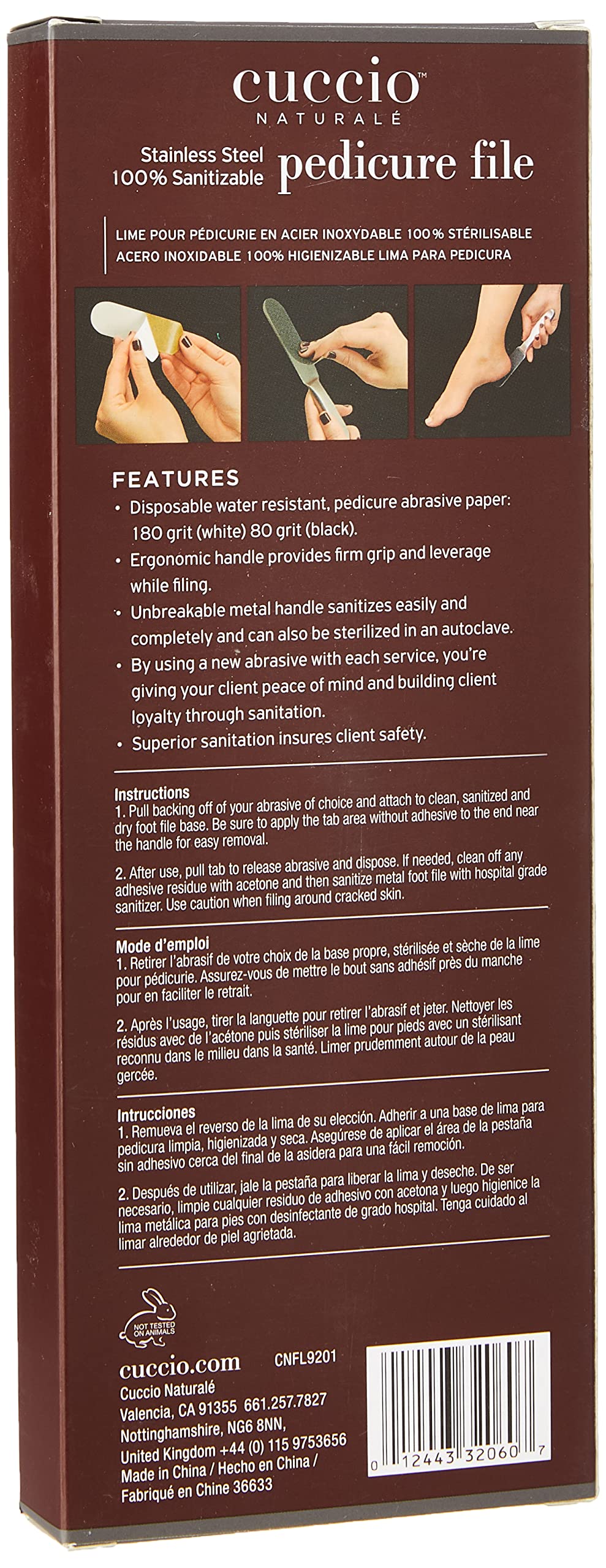 Cuccio Naturale white 180 grit refills for medium exfoliation and maintenance.