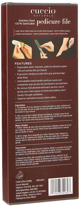 Cuccio Naturale white 180 grit refills for medium exfoliation and maintenance.