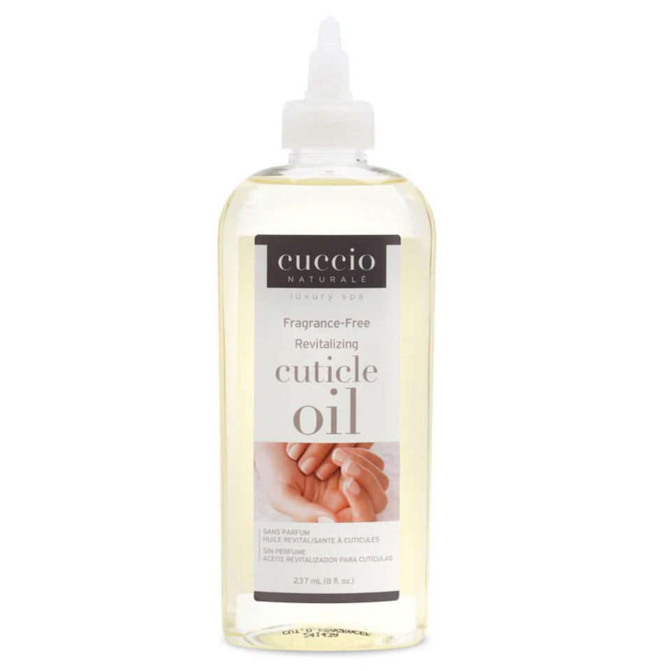 Cuccio Naturale Revitalizing Cuticle Oil bottle pour for quick absorption