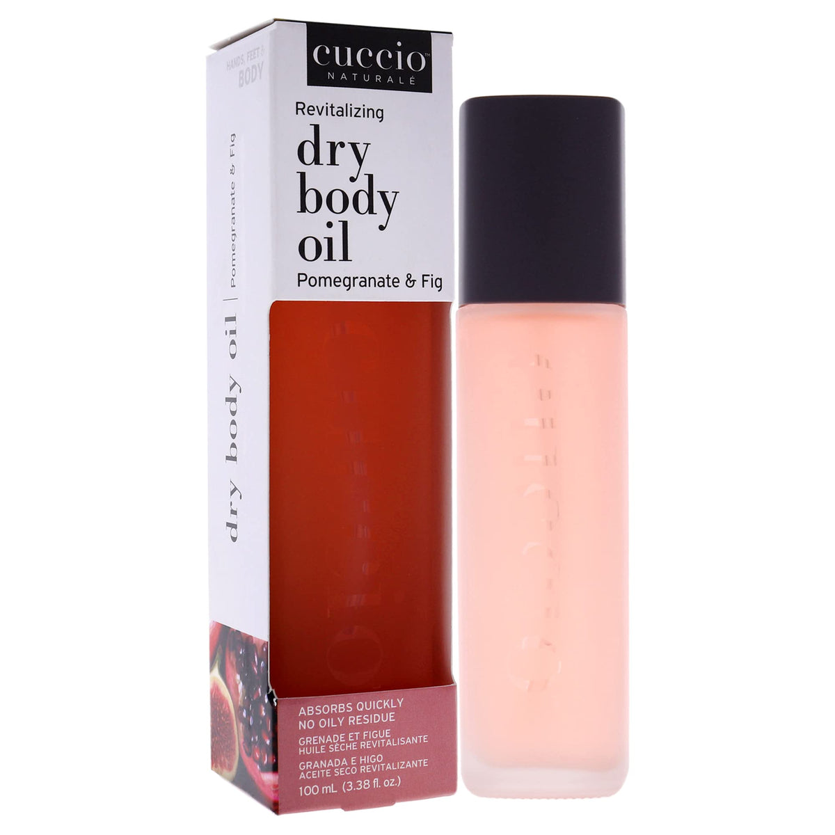 Close-up texture of Cuccio Naturale Revitalizing Dry Body Oil showing micronized purity.