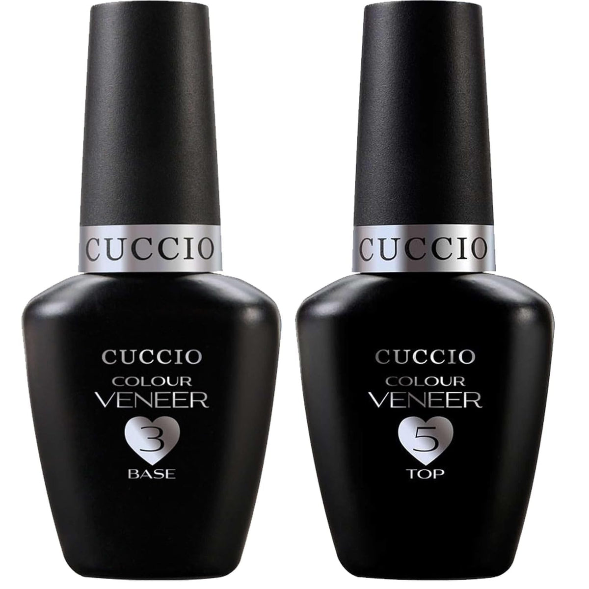 Cuccio Veneer Top bottle delivering high-gloss, chip-resistant shine.