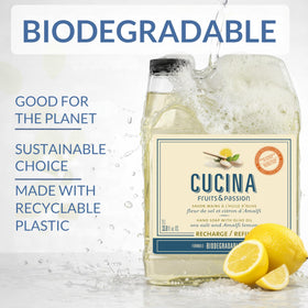 Cucina hand soap fits kitchens and bathrooms for everyday cleansing.
