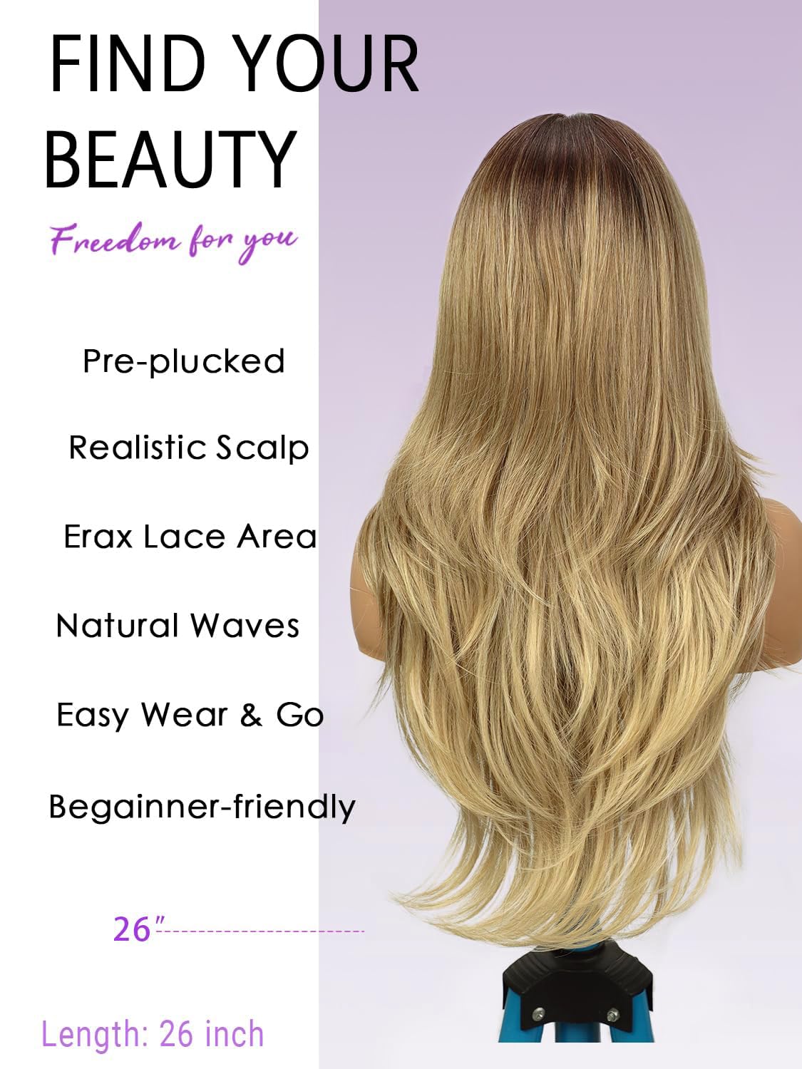 cuiud Blond heat-resistant synthetic fibers texture for durable, soft movement