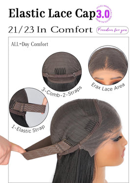 Cuiud Skunk Stripe Wig back length shows generous 26 inches of wave.