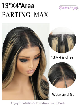 Cuiud Skunk Stripe Wig close-up of fibers highlights soft, feather-light texture.