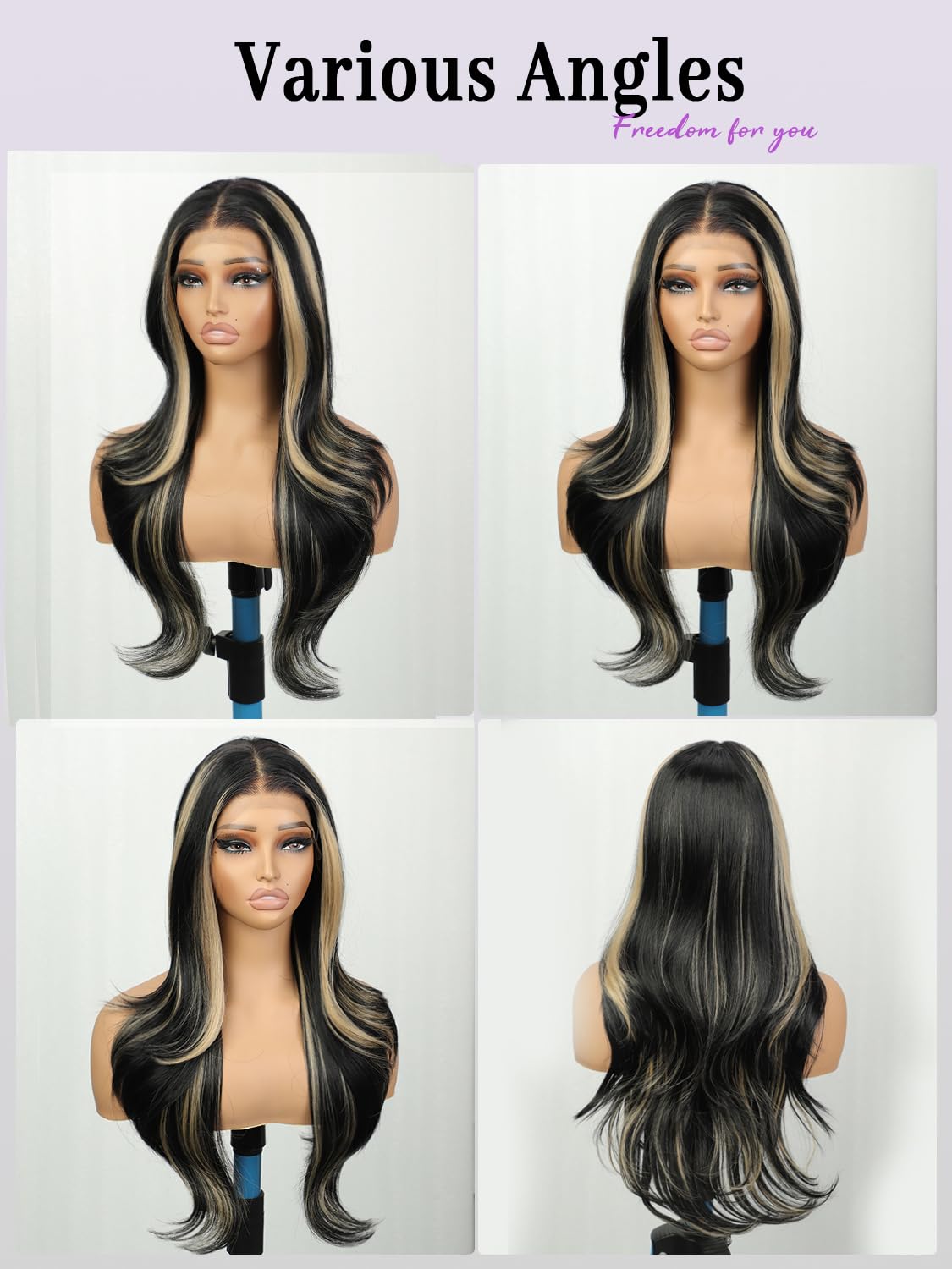 Cuiud Skunk Stripe Wig edge melt for invisible hairline under daily wear.