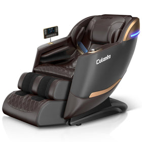 Culanta full-body massage chair in brown with zero gravity recline for stress relief.