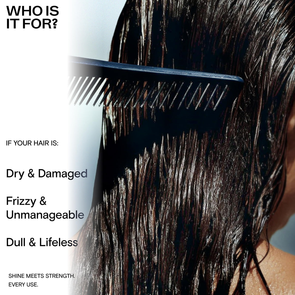 CULISE Hair Oil gloss finish illustrating frizz-free, shiny hair look.