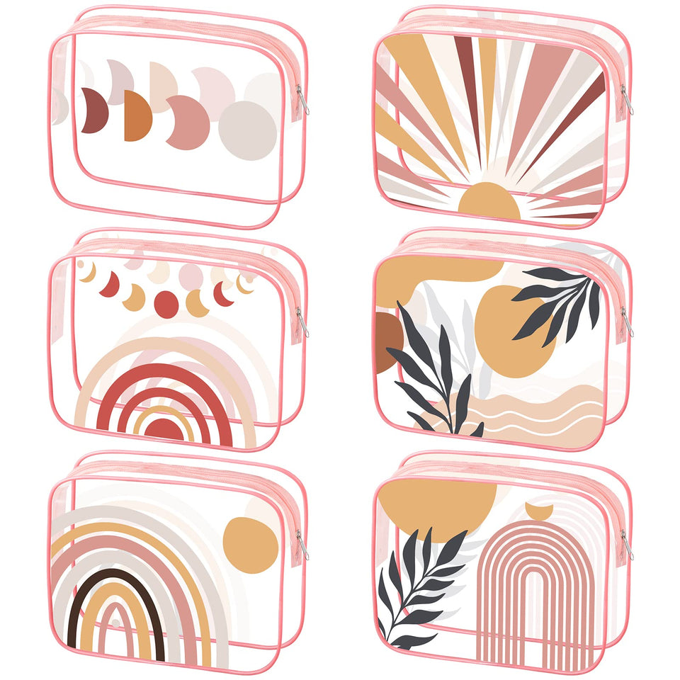 Cunno clear makeup bag with flamingo design, ideal for travel organization and cosmetics
