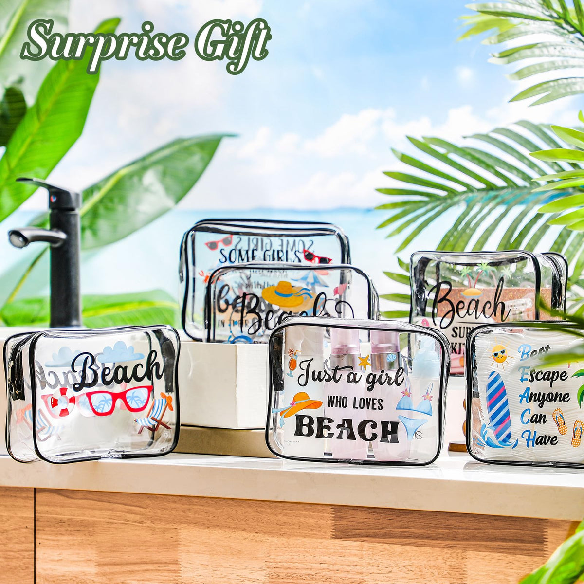 Cunno clear makeup bag multipack display highlights versatile travel and daily use.