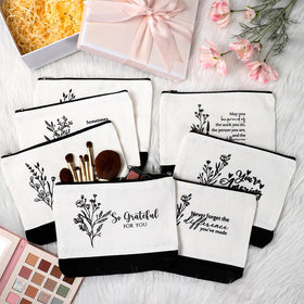 Cunno inspirational boho floral tote bag with uplifting quotes.
