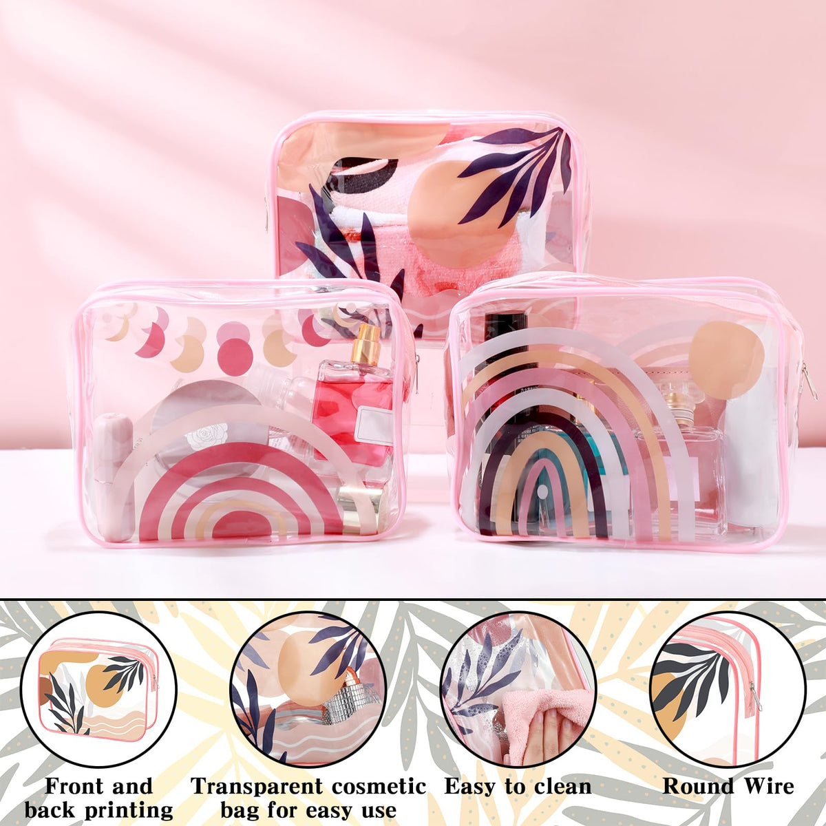 Cunno multi-purpose clear pouches suitable for cosmetics and skincare
