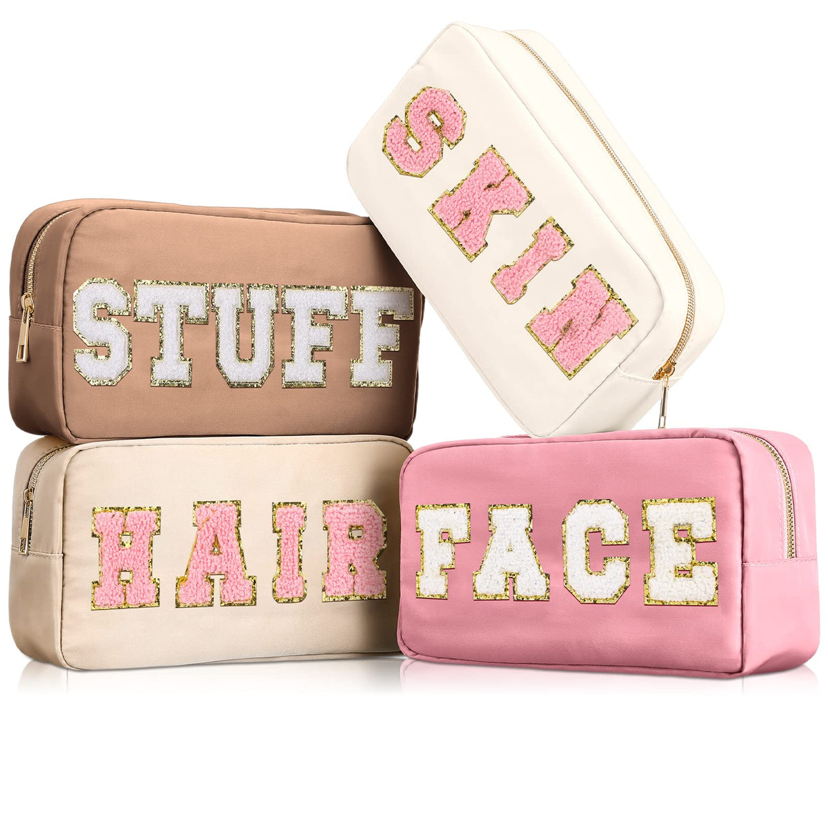 Cunno preppy bag FACE with chenille patch for stylish organization on the go.