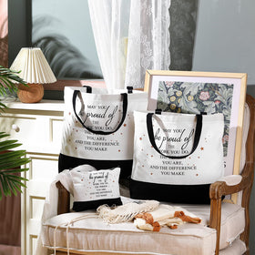 Cunno canvas tote bag, spacious daily carrier for books and essentials.