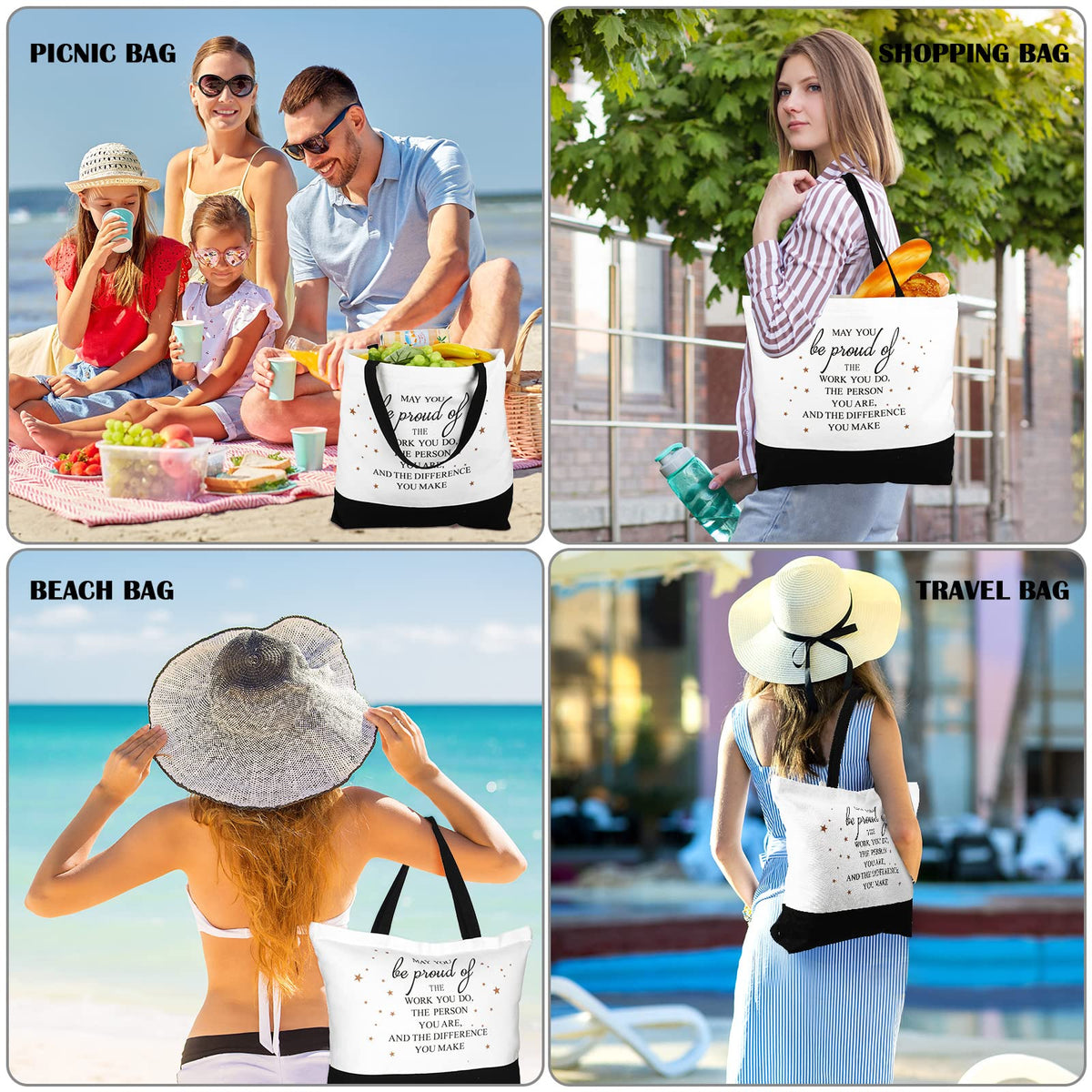 Cunno tote features sturdy handle for comfortable all day carrying.