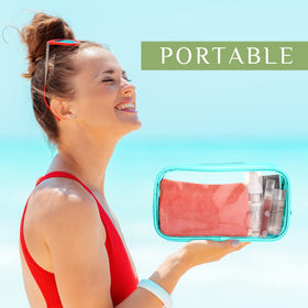 Cunno durable zippered clear pouch keeps toiletries secure during trips.