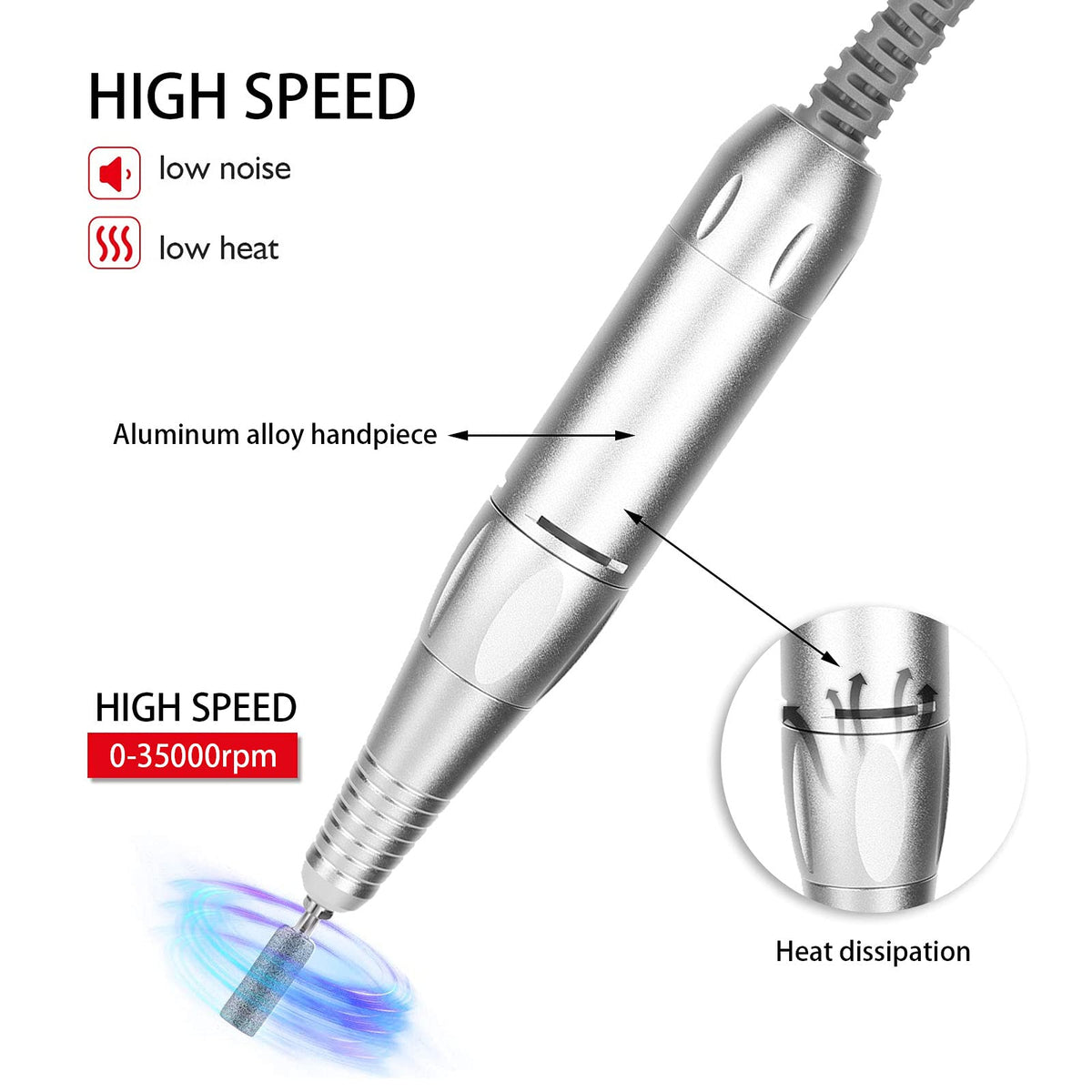 DC5521 interface compatibility supports most electric nail file machines