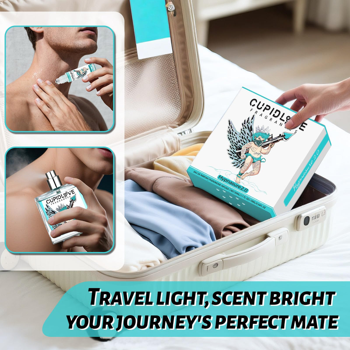 CUPIDLOVE Hypnasure 2.0 travel roller—compact aroma for on-the-go freshness.