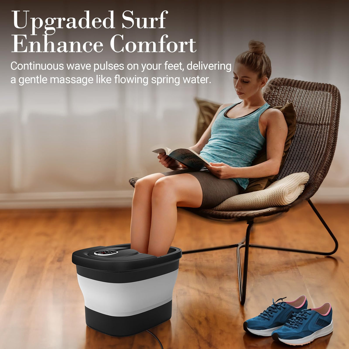 CuPiLo Foot Spa Bath Massager temperature display helps you monitor heat precisely