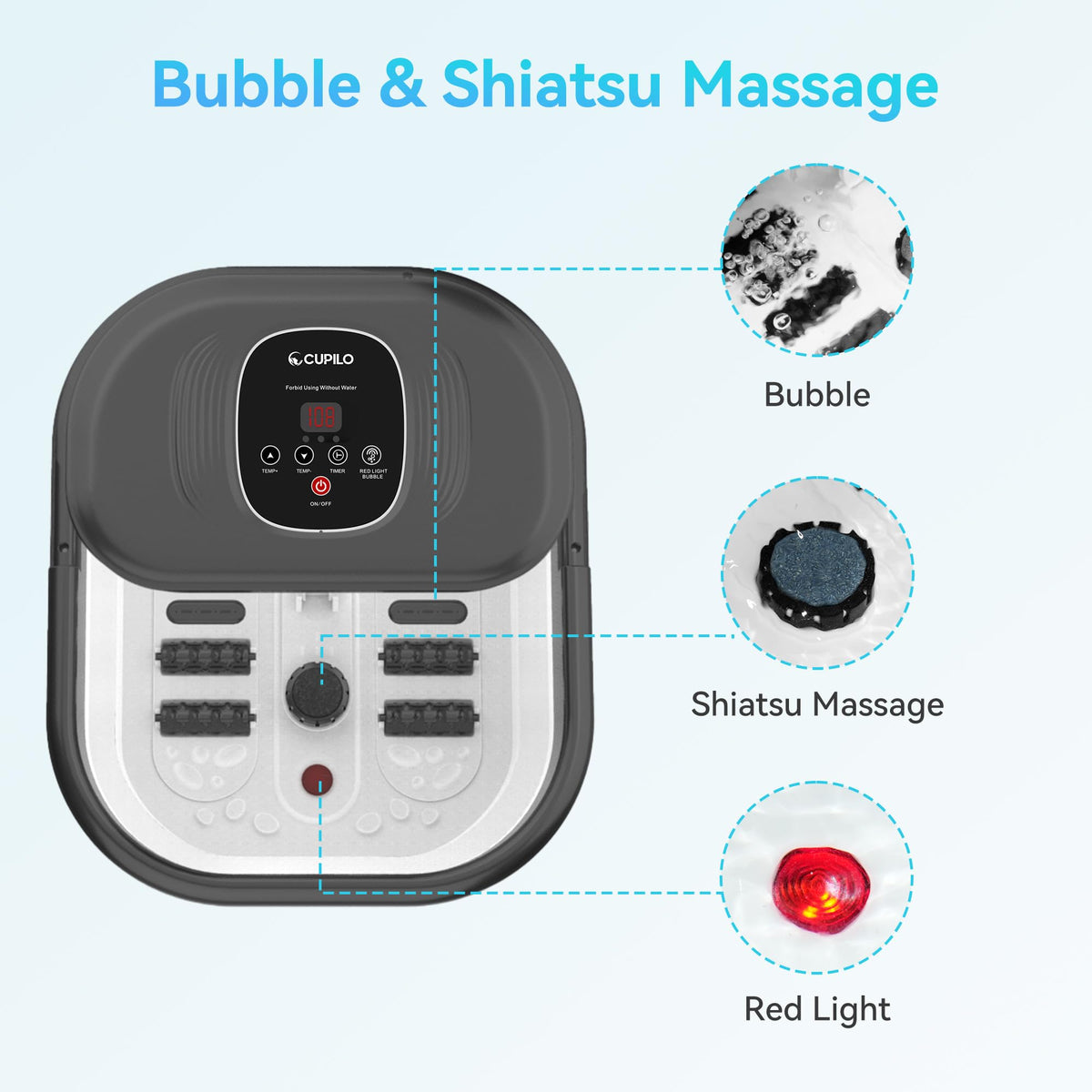 CuPiLo shiatsu rollers target pressure points in feet