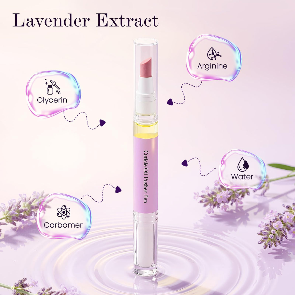Cupofpet cuticle pen applying oil along the nail edge to moisturize.