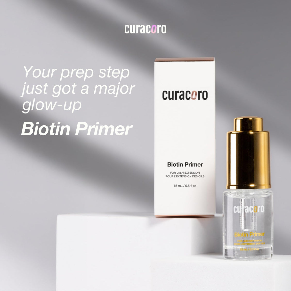 CURACORO Biotin Lash Primer leak-proof cap signals professional reliability