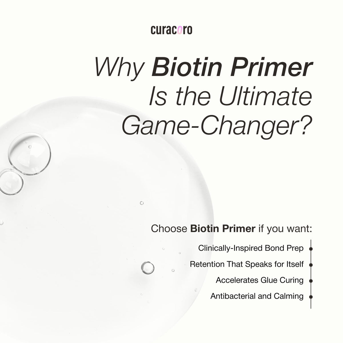 CURACORO Biotin Lash Primer matte-finish packaging with premium design