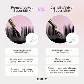 CURACORO Camellia lashes pair with sealant for textured designs.