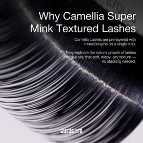 CURACORO Camellia lashes feature a low-tack strip for smooth pickup.