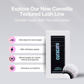 CURACORO Camellia lashes display velvety matte finish for a bold yet light look.