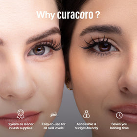 CURACORO Camellia lashes demonstrate wispy, textured volume for everyday elegance.