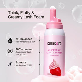 CURACORO dense foam closeup showing thorough cleansing without rubbing.