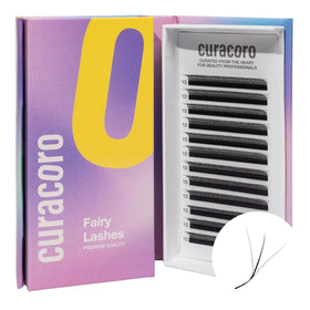 Curacoro Fairy Lashes 3D 0.7mm matte black close-up for lightweight volume.
